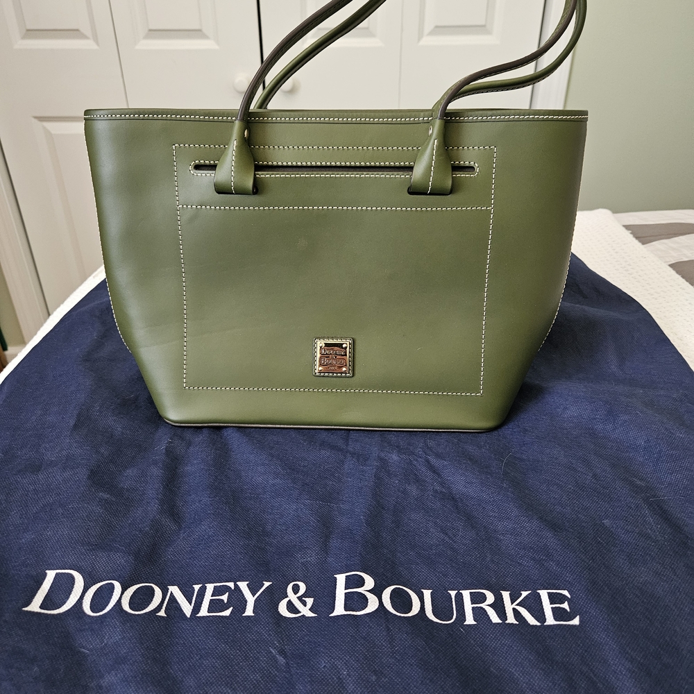 Dooney & Bourke Green Leather Tote Bag